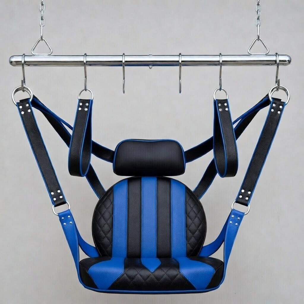 Leather Suspension Swing Chair Sling Padded Hammock Couples Fetish Furniture