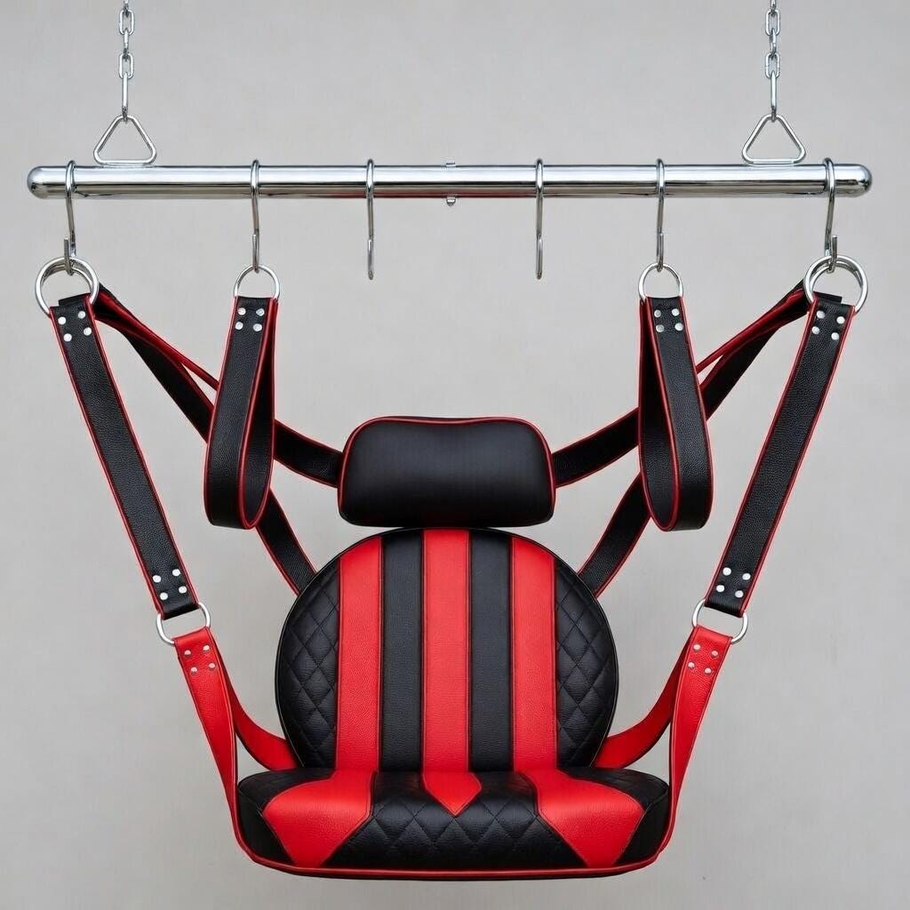 Leather Suspension Swing Chair Sling Padded Hammock Couples Fetish Furniture