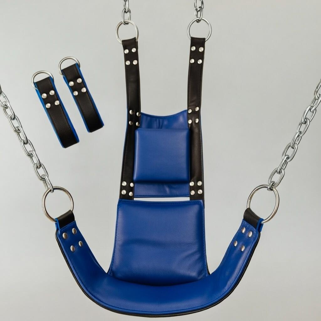 Leather Suspension Swing Sling with Restraints Adjustable Harness