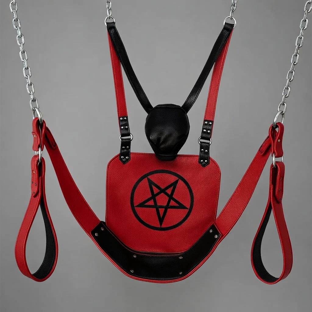 Leather Suspension Swing Pentagram Sling Harness Adult Fetish Suspension