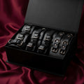 Black Leather Set 5-in-1 Wrist Ankle Thigh Cuffs Collar Leash