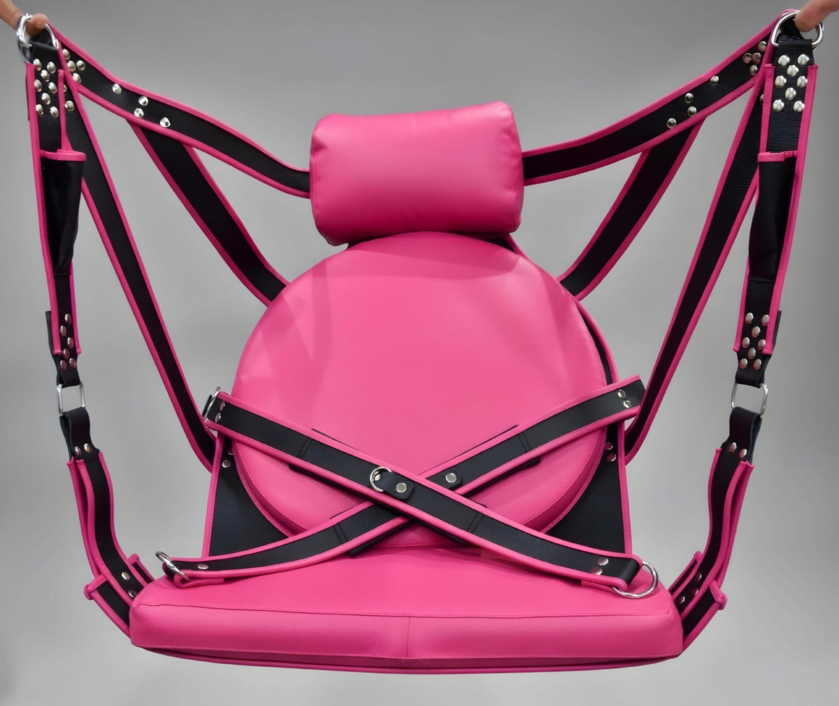 Leather Suspension Swing Sling Couples Adult Harness Red
