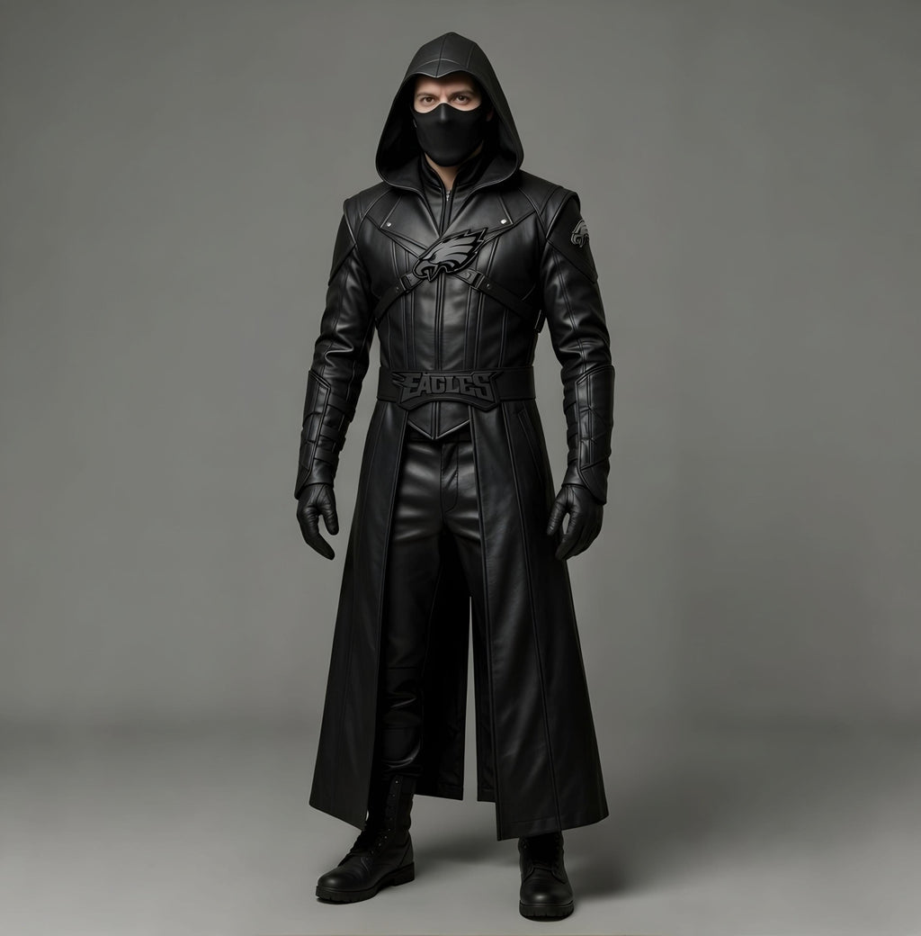 Green Arrow Superhero Leather Costume Hooded Jacket Cosplay Outfit for NFL Fans