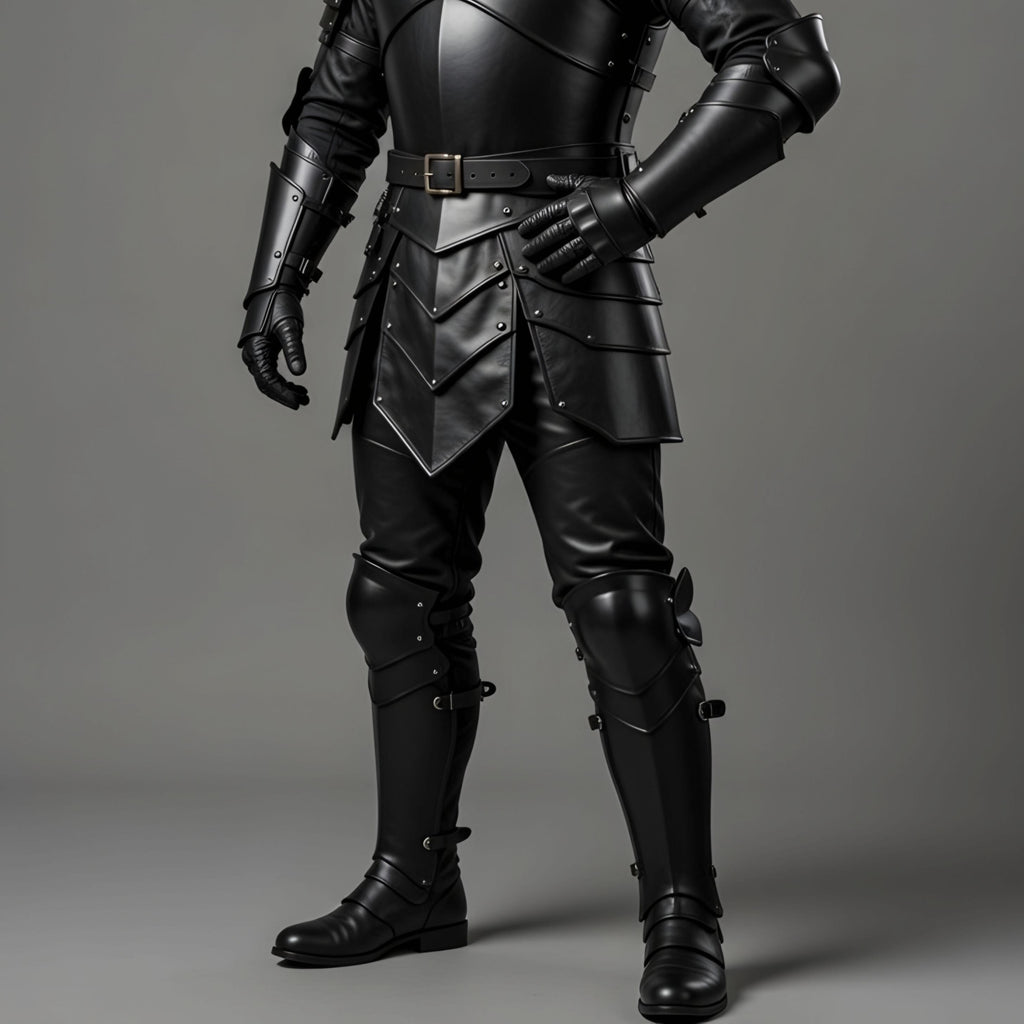 Dark Knight Hooded Leather Armor Full Set Medieval Cosplay LARP Halloween Gift