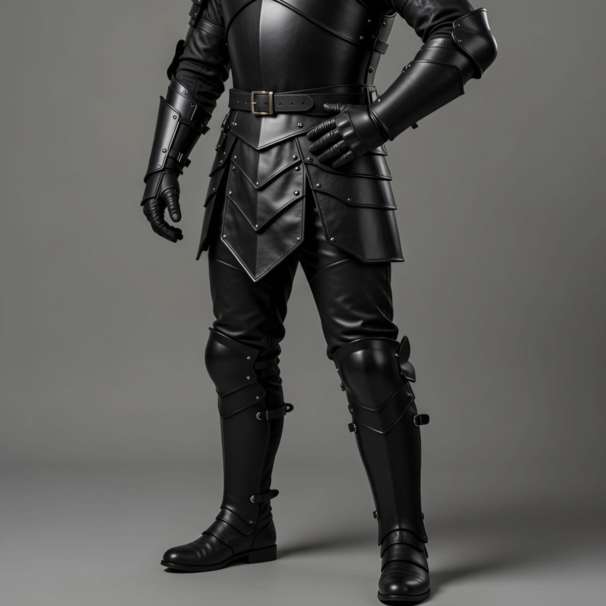 Dark Knight Hooded Leather Armor Full Set Medieval Cosplay LARP Halloween Gift