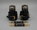 Luxury Red Leather Restraint Set Wrist Ankle Thigh Cuffs Collar Leash