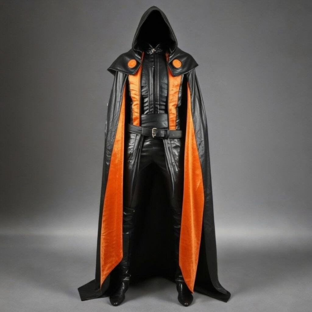 Handcrafted Azure Phantom Shadow Black Blue Leather Cloak Armor Cosplay LARP Warrior Outfit Set