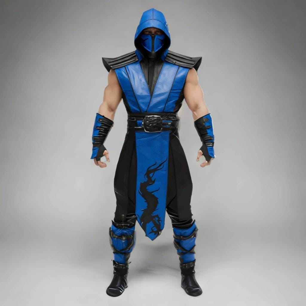 Scorpion Mortal Kombat Cosplay Costume | Men’s Orange Ninja Warrior Outfit | Leather Armor Halloween
