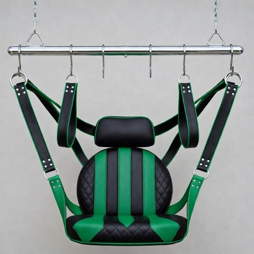 Leather Suspension Swing Chair Sling Padded Hammock Couples Fetish Furniture
