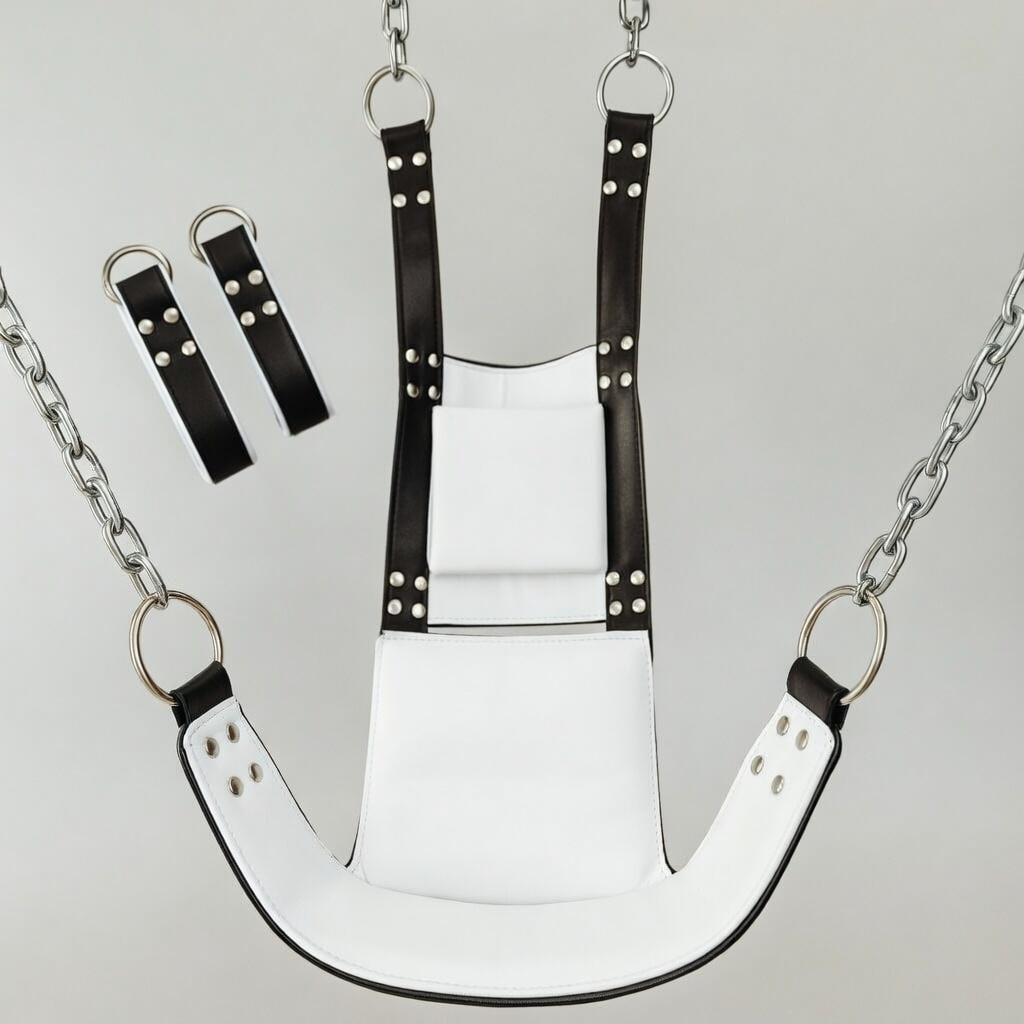 Leather Suspension Swing Sling with Restraints Adjustable Harness