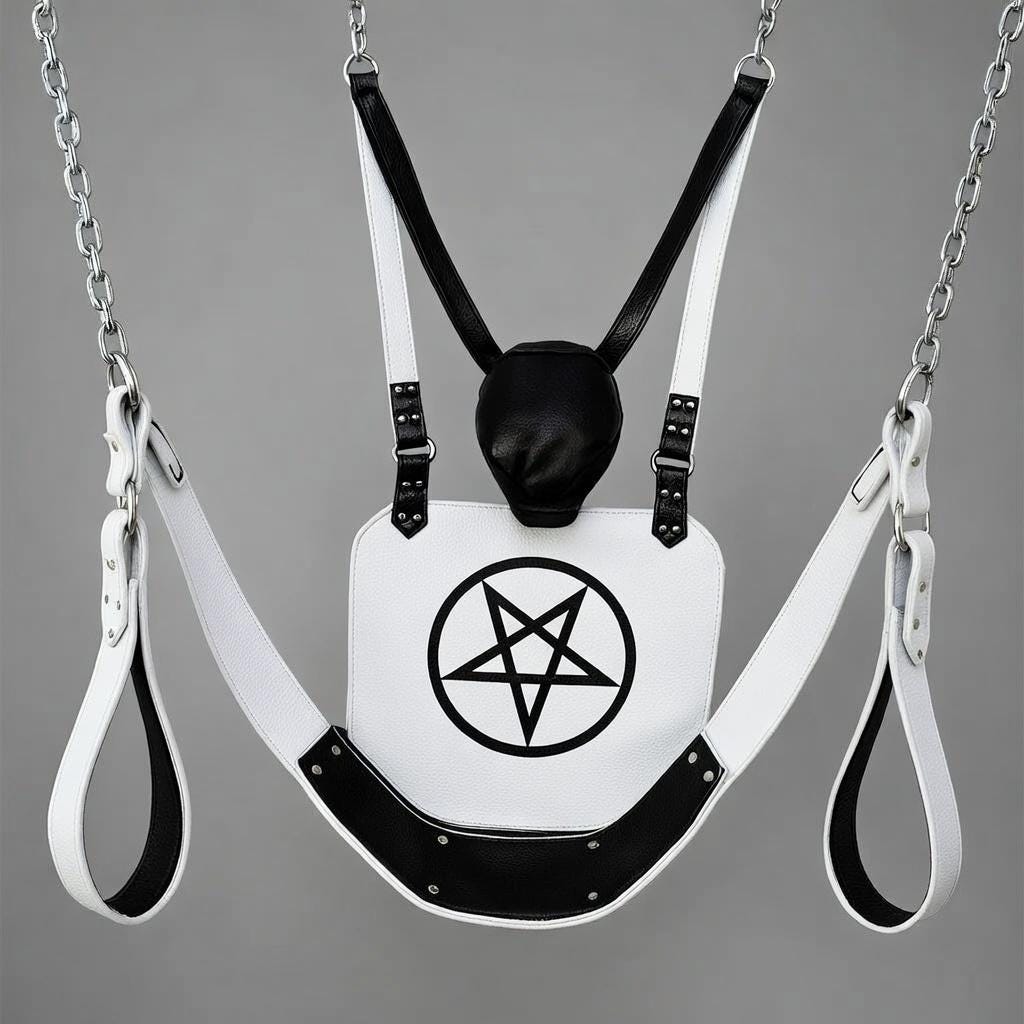 Leather Suspension Swing Pentagram Sling Harness Adult Fetish Suspension