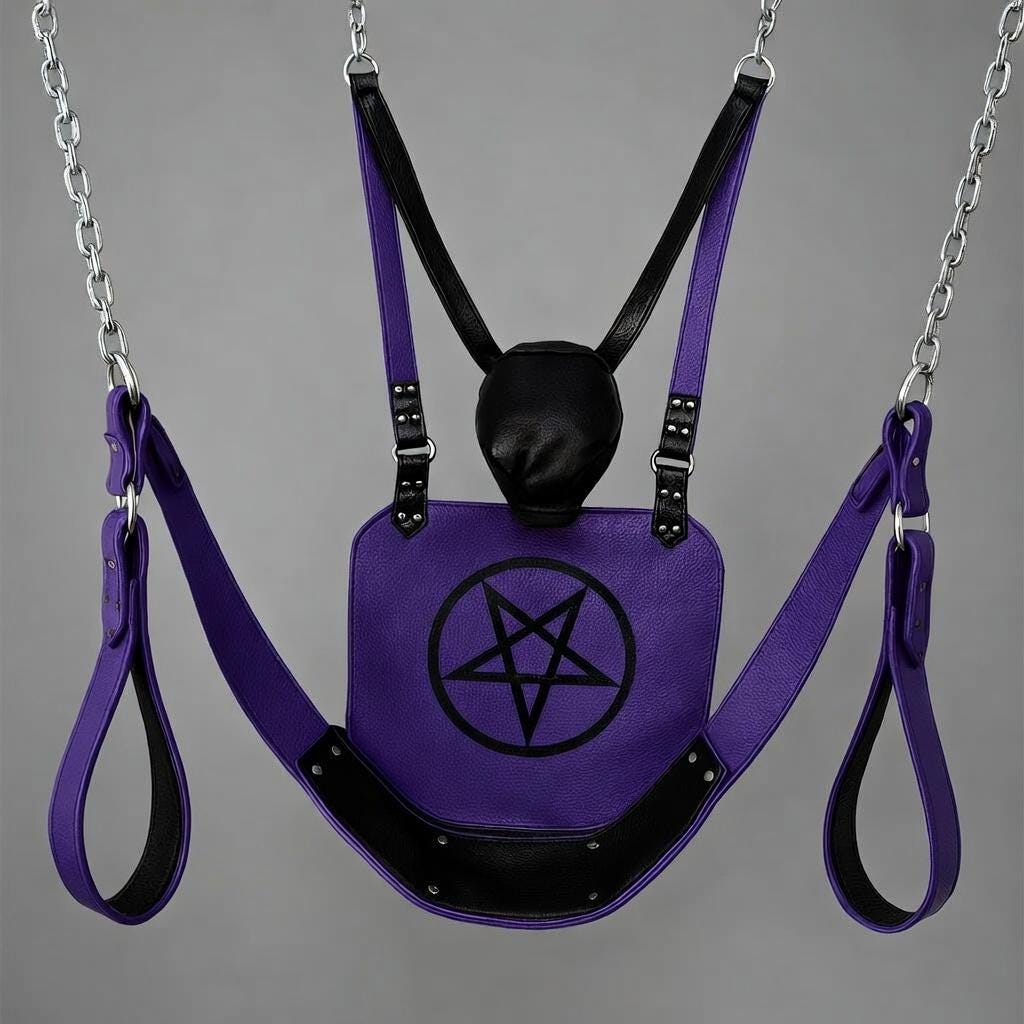 Leather Suspension Swing Pentagram Sling Harness Adult Fetish Suspension