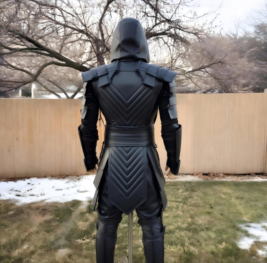 Noob Saibot Mortal Kombat Cosplay Costume Black Hooded Ninja Armor Full Set