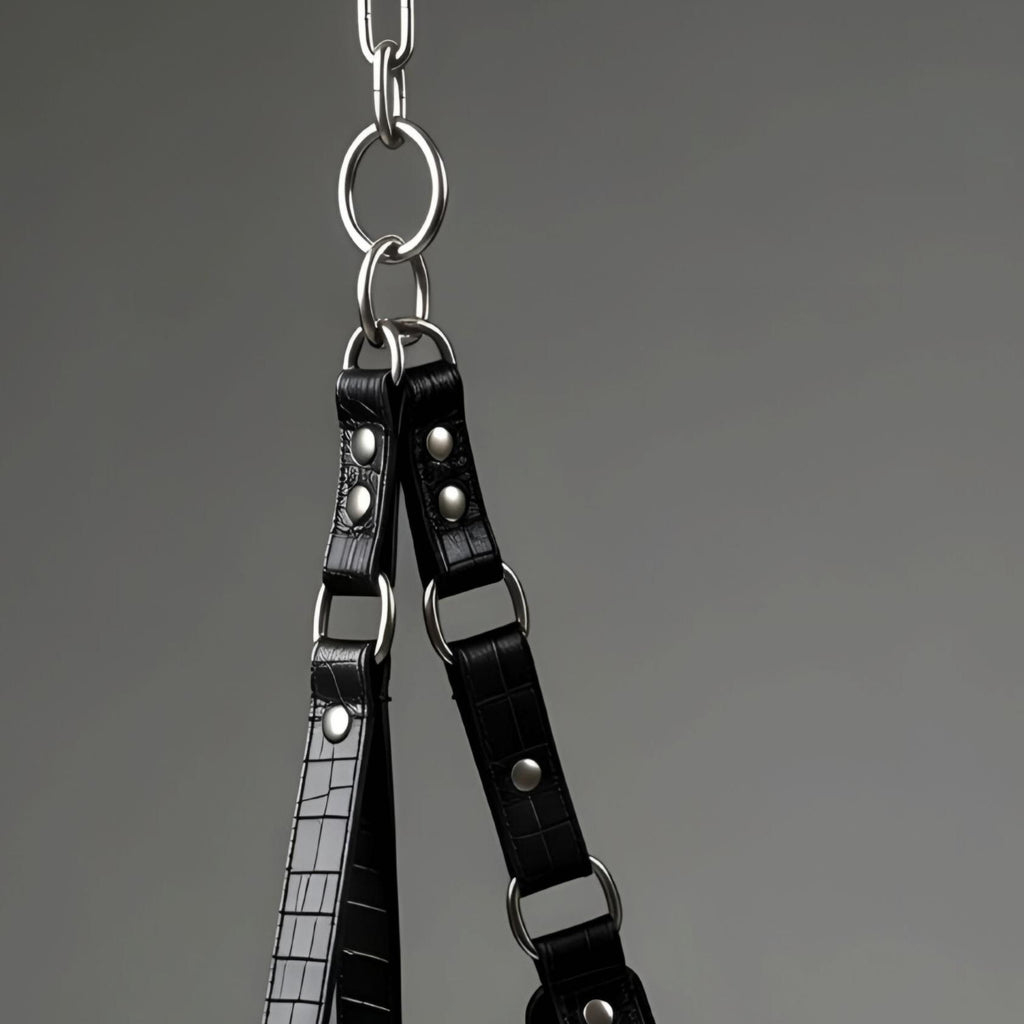 Luxury Crocodile Embossed Leather Suspension Swing Suspension Sling Harness for Couples Play