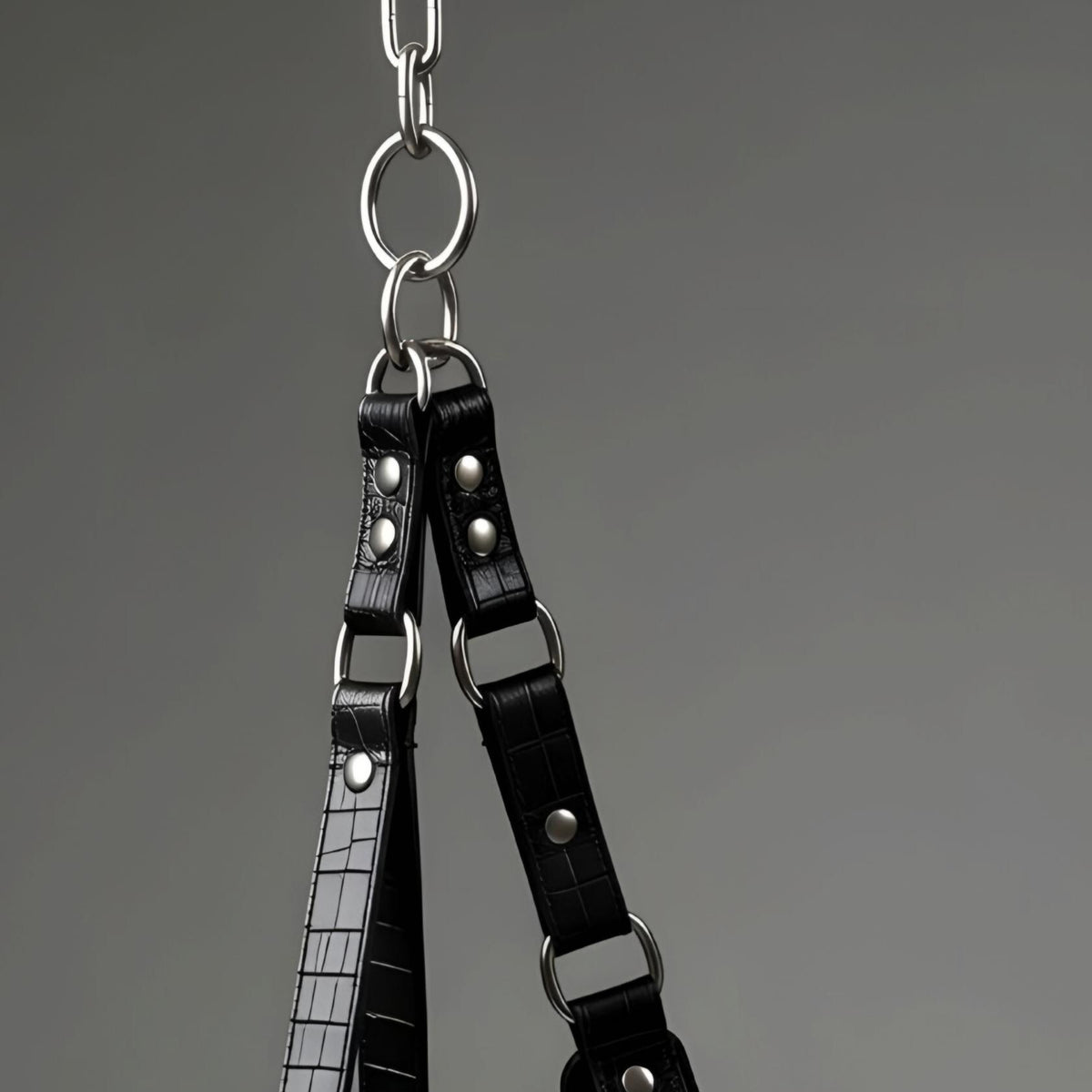 Luxury Crocodile Embossed Leather Suspension Swing Suspension Sling Harness for Couples Play