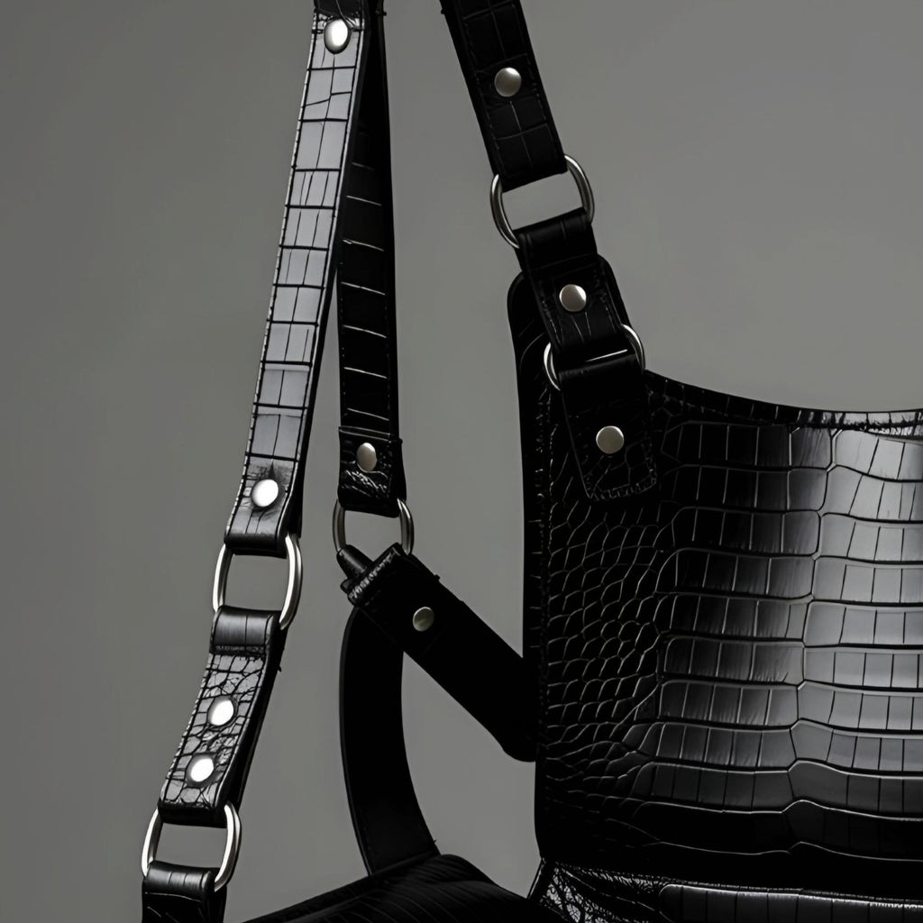 Luxury Crocodile Embossed Leather Suspension Swing Suspension Sling Harness for Couples Play