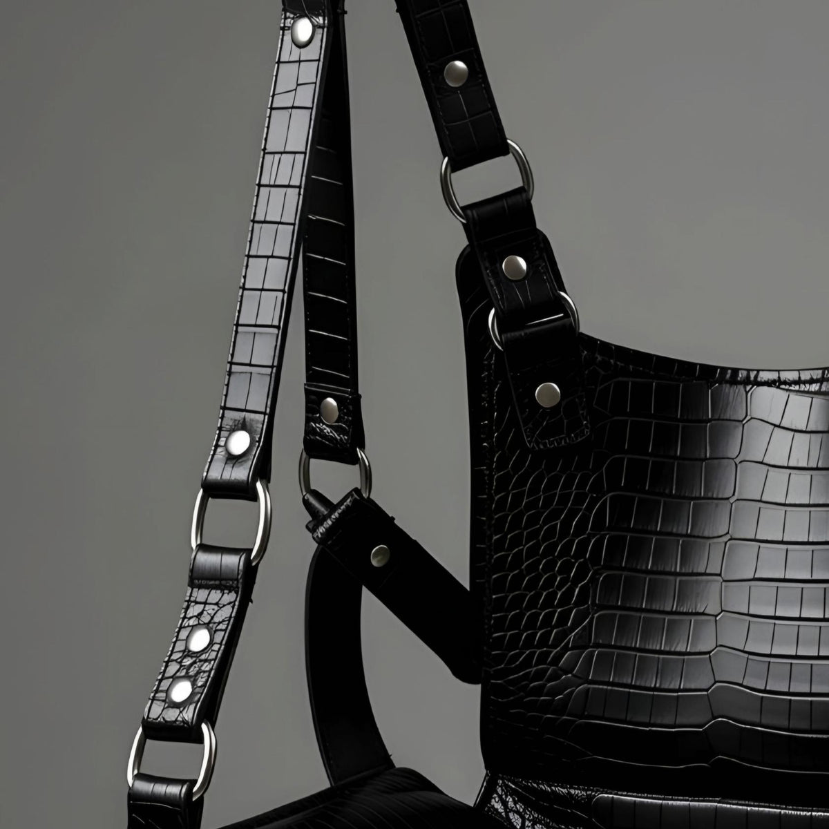 Luxury Crocodile Embossed Leather Suspension Swing Suspension Sling Harness for Couples Play