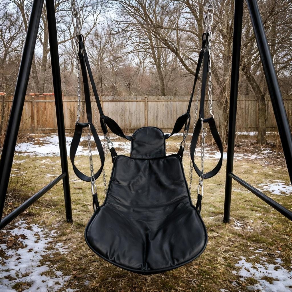 Handcrafted Orange Leather Hanging Swing Chair Outdoor Indoor Relaxation Seat With Steel Frame Heavy-Duty