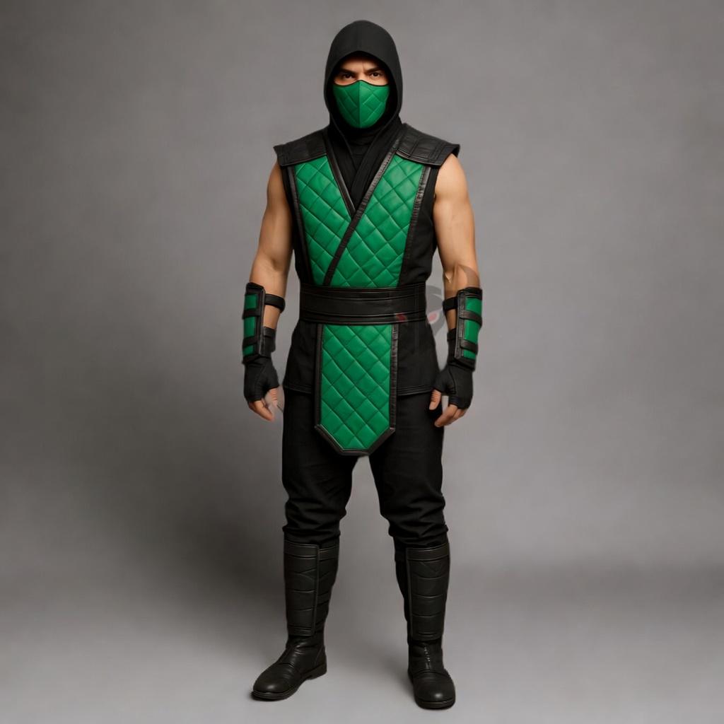 Gothic Witch Leather Cloak Scorpion Mortal Kombat Cosplay Costume Hooded Ninja Warrior Outfit