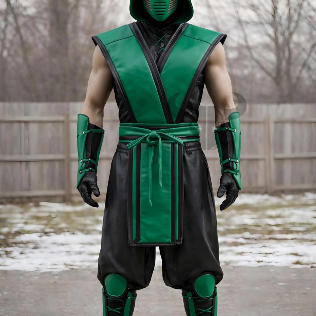 Yellow Black Ninja Warrior Costume Leather Outfit Masked Fighter Halloween Cosplay Armor Set Adult