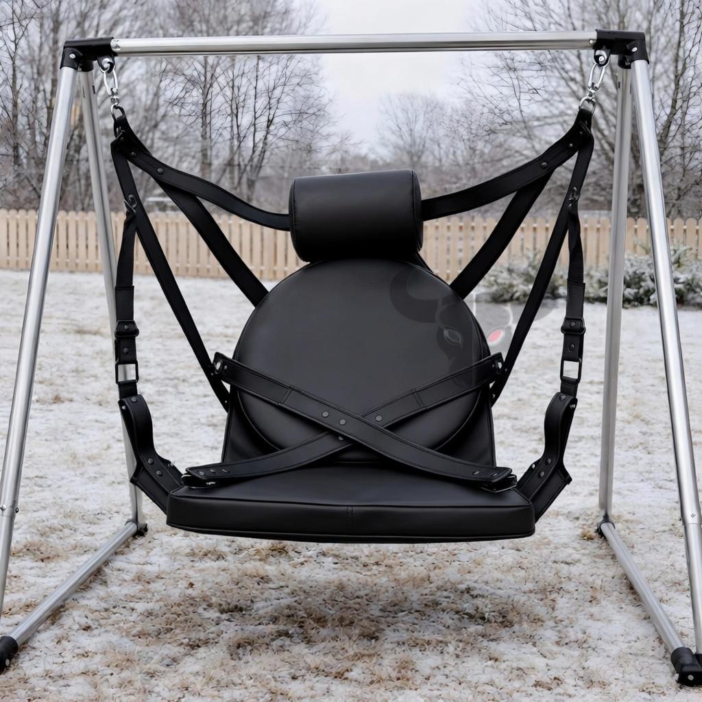 Leather Suspension Swing Adjustable Chair Couples Adult Bedroom Play Furniture Red