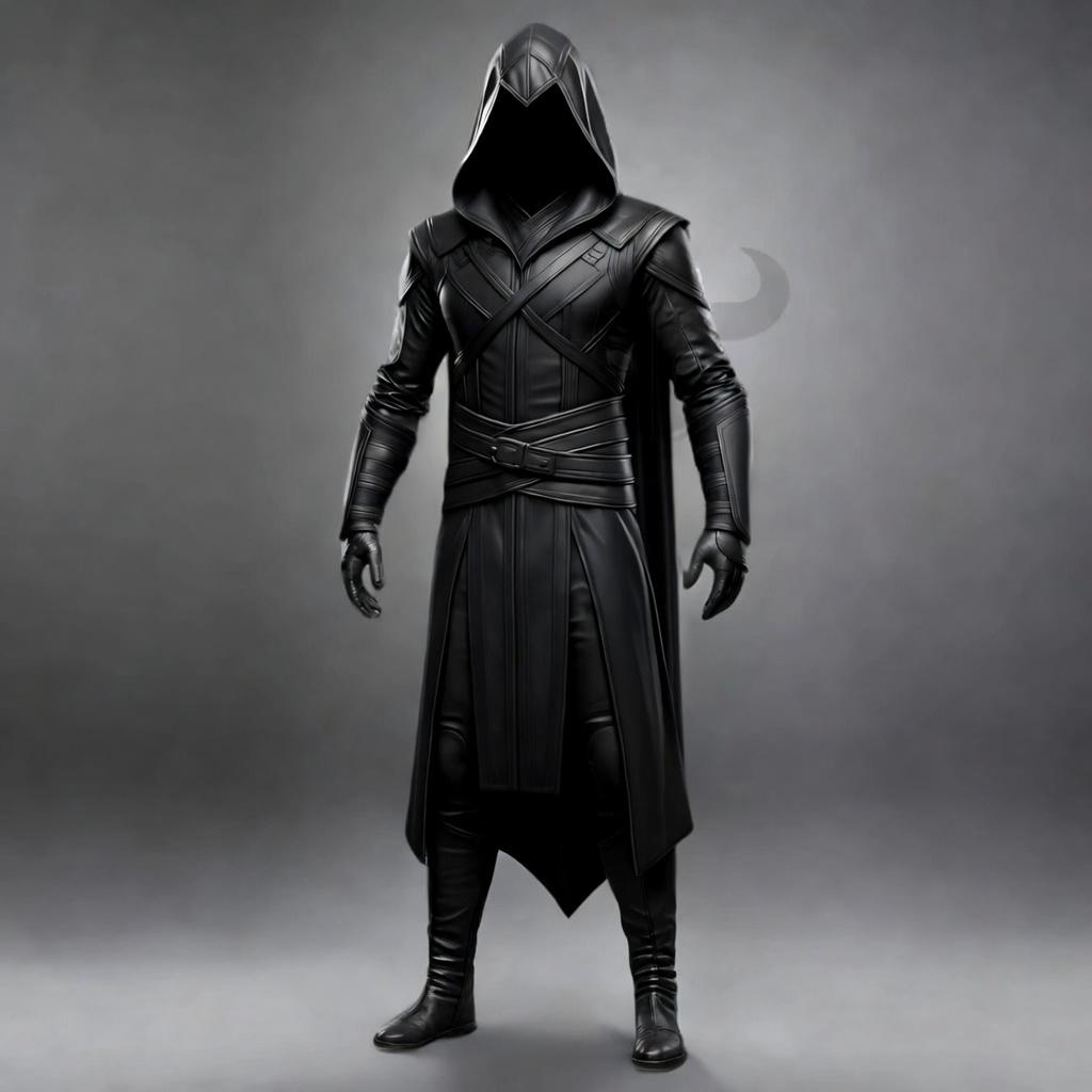Black Yellow Hooded Leather Assassin Robe Costume LARP Medieval Cosplay Armor Outfit Fantasy Unisex