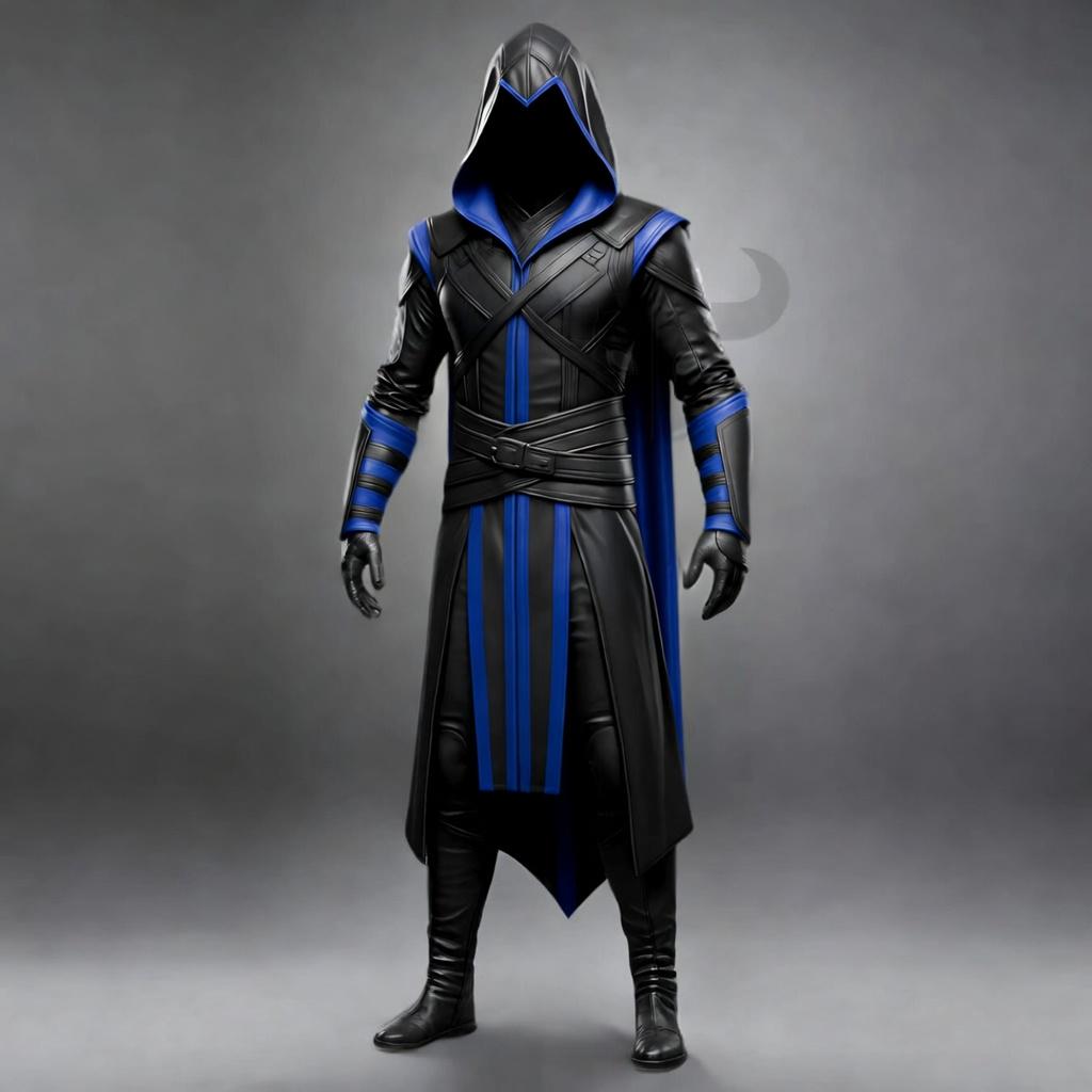 Black Yellow Hooded Leather Assassin Robe Costume LARP Medieval Cosplay Armor Outfit Fantasy Unisex