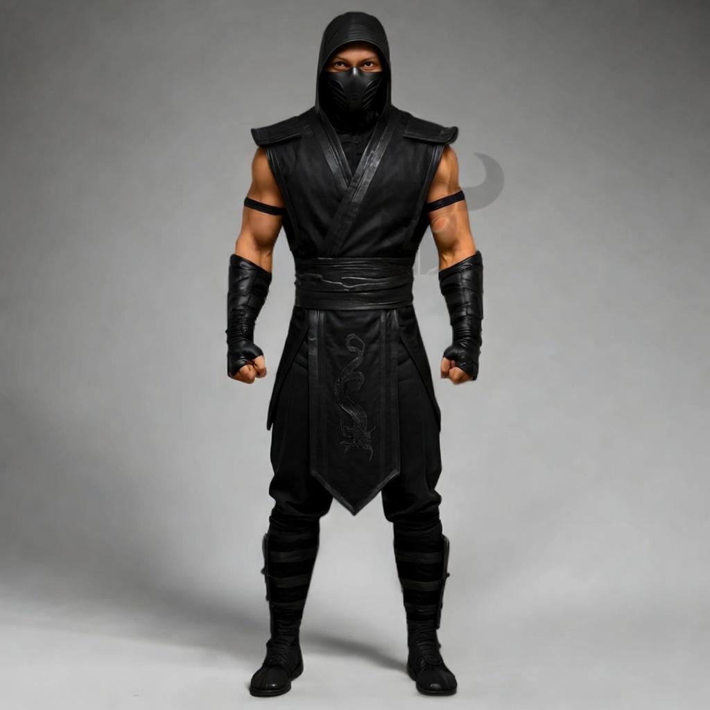 Yellow Ninja Warrior Costume, Hooded Mask Outfit for Cosplay | Martial Arts Fans Events