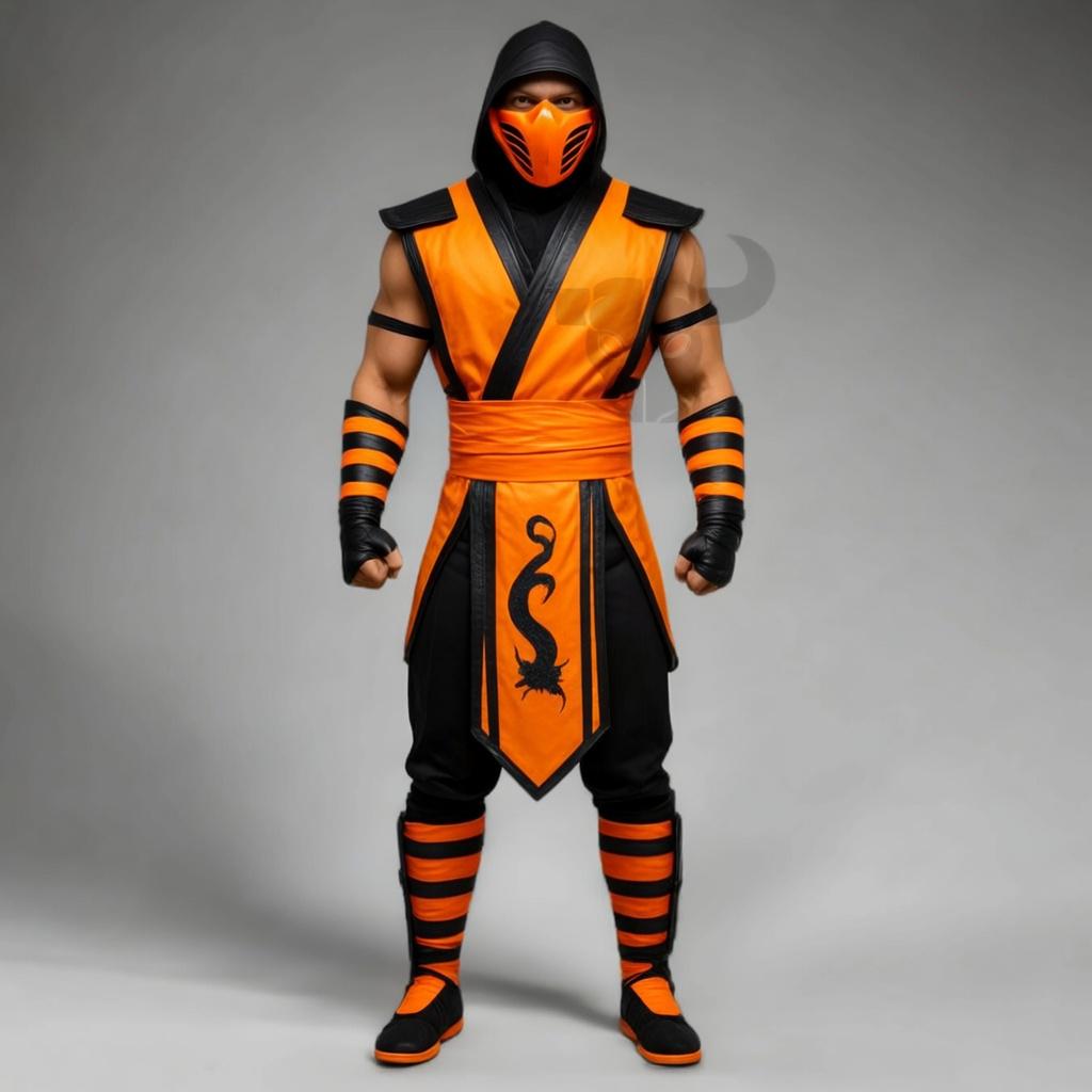 Yellow Ninja Warrior Costume, Hooded Mask Outfit for Cosplay | Martial Arts Fans Events