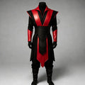 Samurai Genuine Leather Costume with Shoulder Armor | Men Gothic Cosplay LARP Jacket