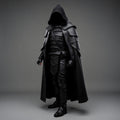Black Hooded Leather Armor Cloak Costume | Medieval Assassin Knight Warrior Cosplay Outfit