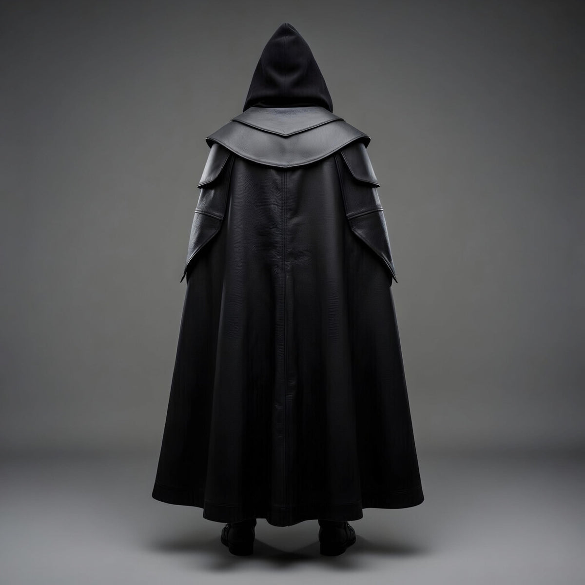 Black Hooded Leather Armor Cloak Costume | Medieval Assassin Knight Warrior Cosplay Outfit