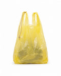 Trash Bag Large Pouch | Yellow Drawstring Plastic | Reusable Grocery Tote | Shopping Bag with Handles