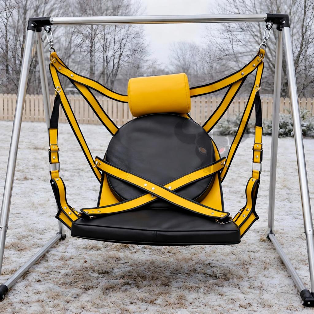 Leather Suspension Swing Adjustable Chair Couples Adult Bedroom Play Furniture Red