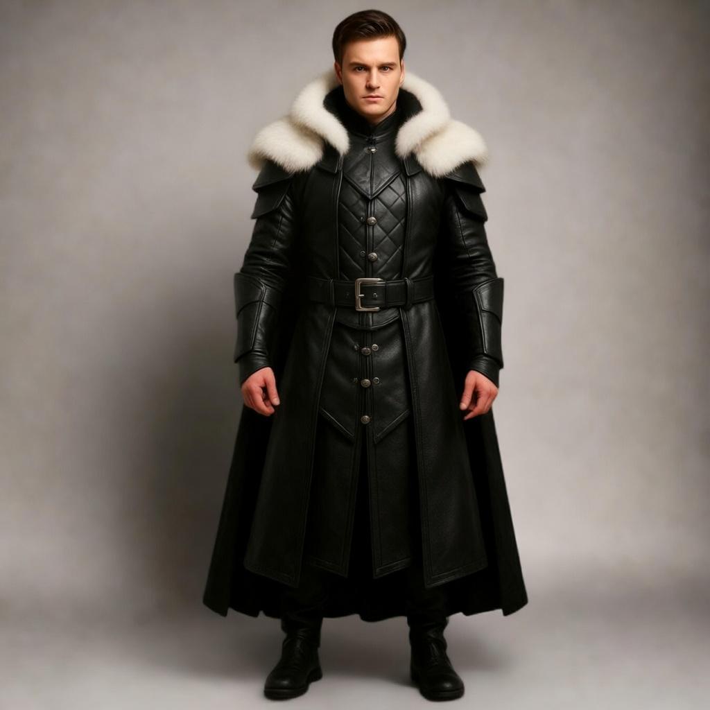 Crimson King Medieval Cloak Leather Gladiator Costume Gothic Santa Cosplay Outfit Christmas LARP
