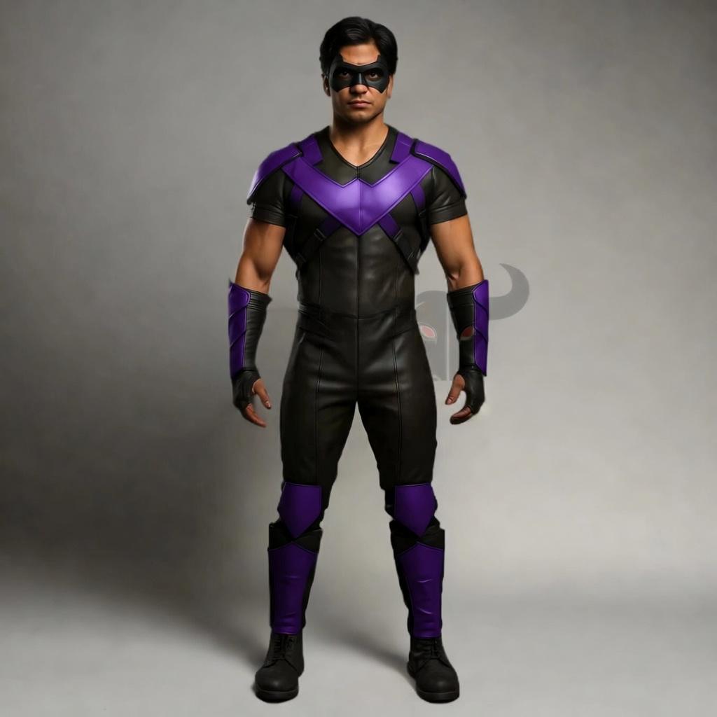 Handmade Nightwing Cosplay Costume Leather Suit | Gladiator Kilt Gothic Santa Outfit Halloween LARP