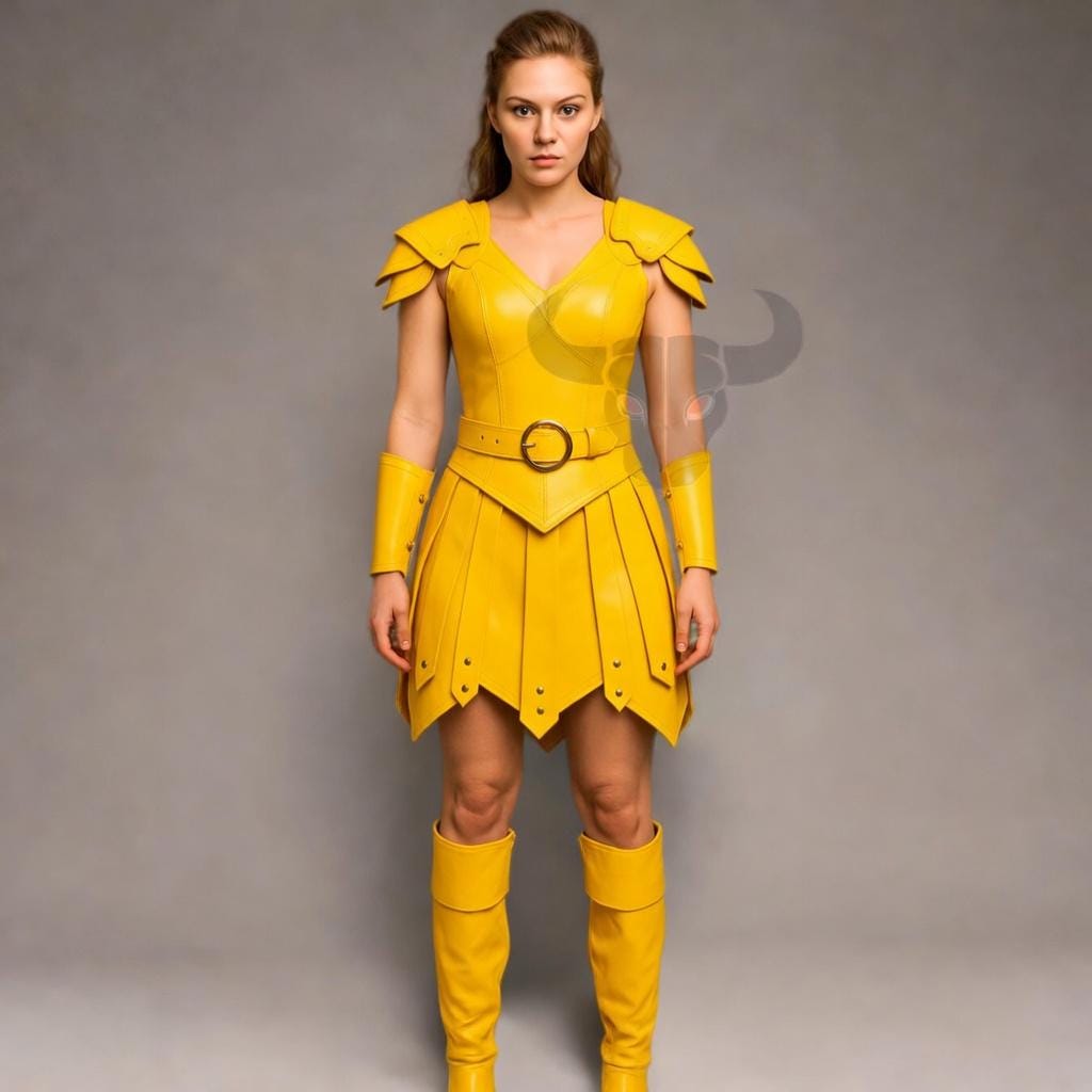 Mythical Shieldmaiden Leather Battle Dress | Roman Warrior Outfit | Fantasy LARP Armor | Medieval Cosplay Costume