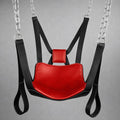 Suspension Swing with Chains Red Black Leather Chair Adult Accessory