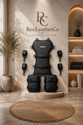 Handmade Black Leather Restraint Board with Adjustable Straps and Cuffs, Custom Leather Furniture, RexLeatherCo