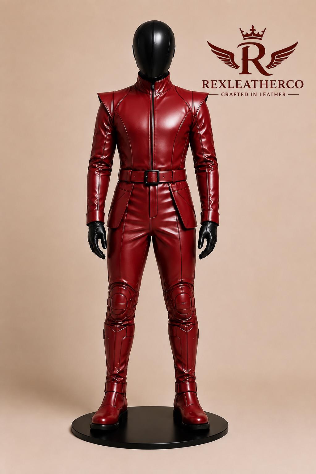Genuine Leather Futuristic Cyberpunk Full Body Suit, Cosplay Costume Uniform