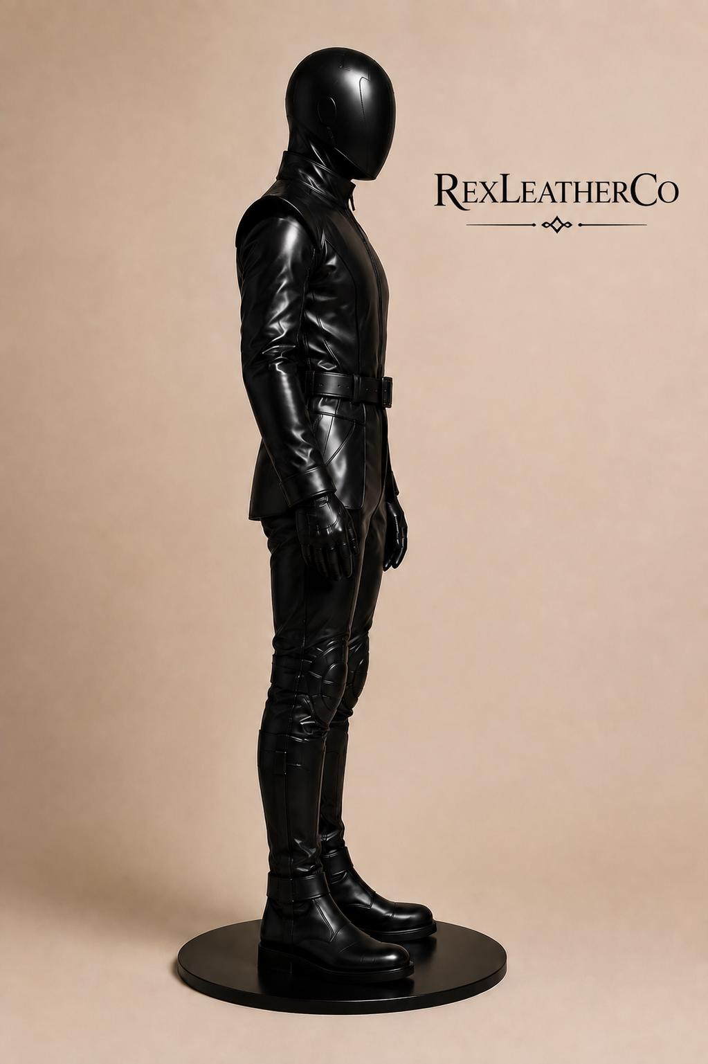 Genuine Leather Futuristic Cyberpunk Full Body Suit, Cosplay Costume Uniform
