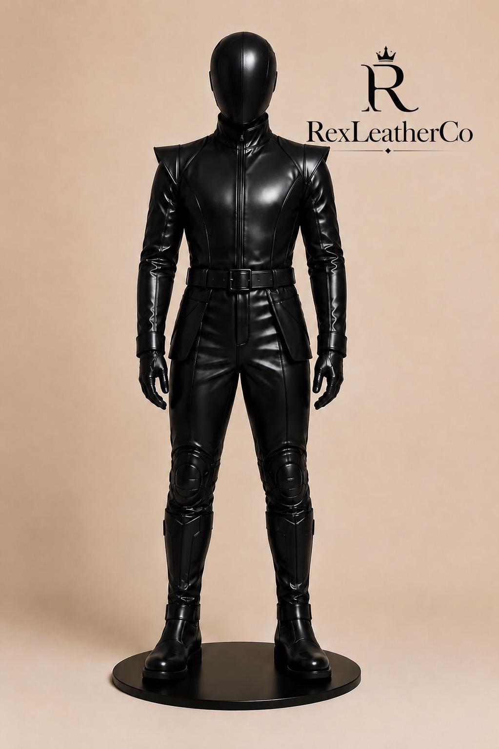Genuine Leather Futuristic Cyberpunk Full Body Suit, Cosplay Costume Uniform