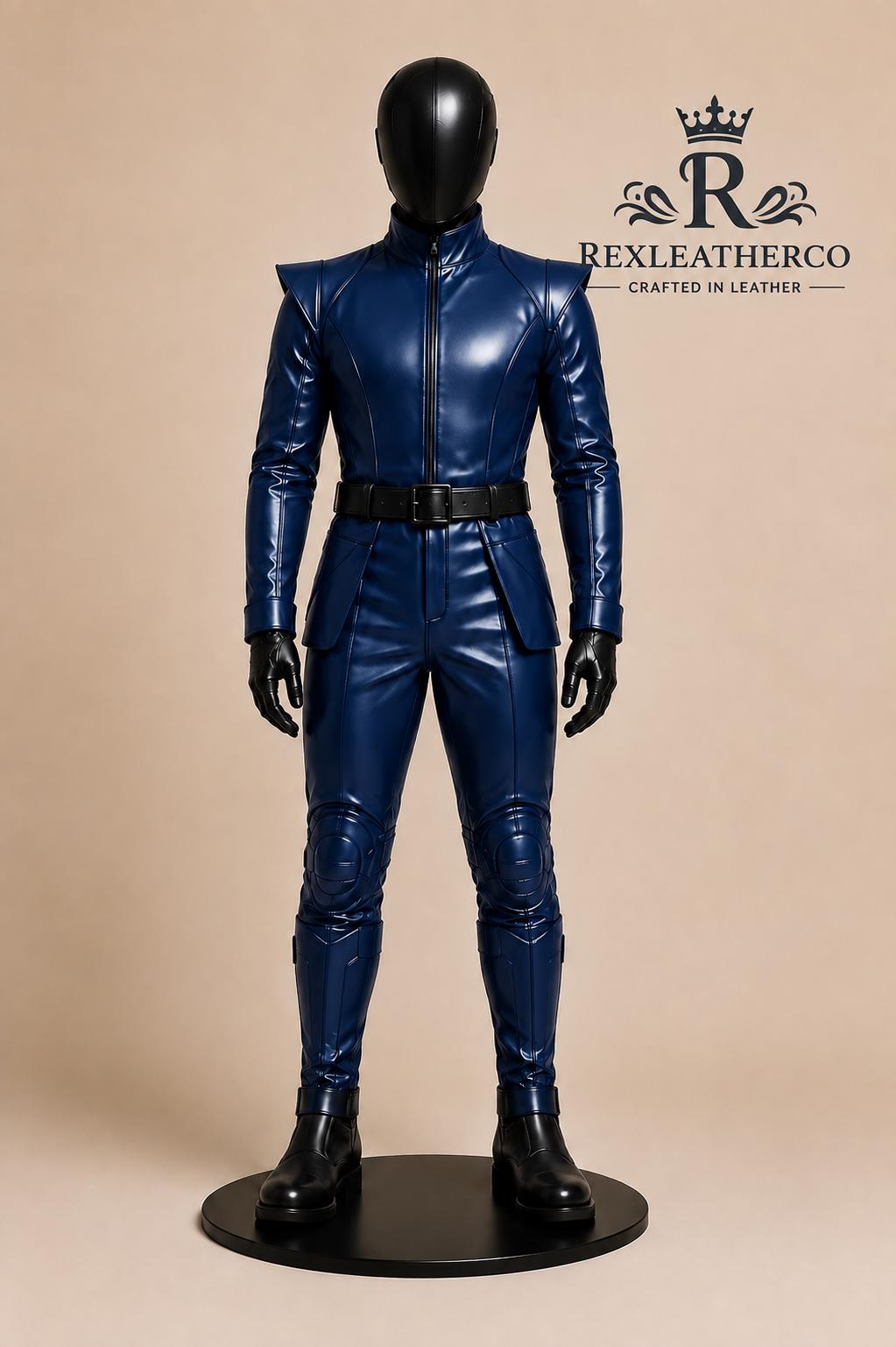 Genuine Leather Futuristic Cyberpunk Full Body Suit, Cosplay Costume Uniform
