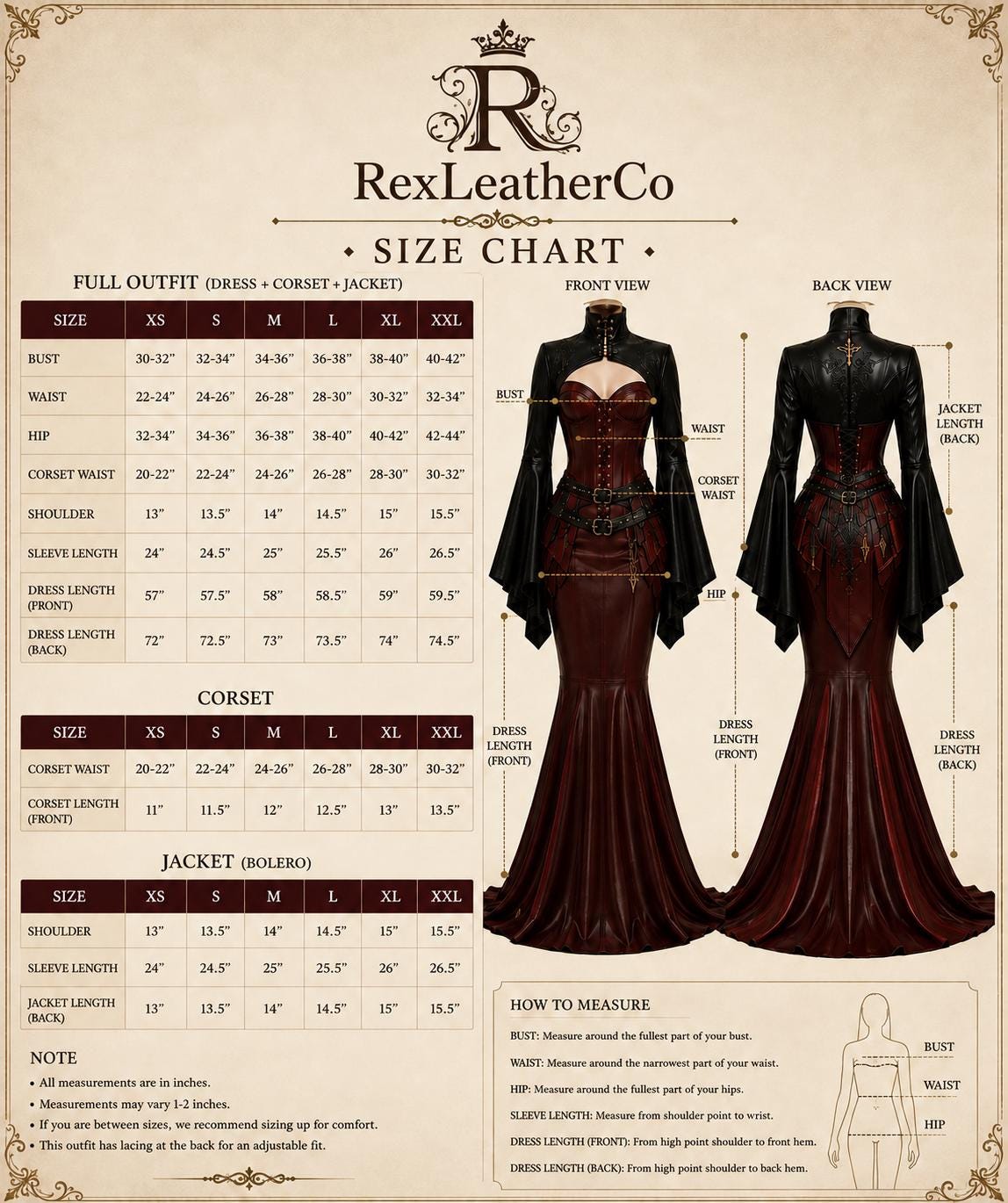 Burgundy Leather Mermaid Dress, Gothic Corset Gown, Black Leather Bolero, Handmade Fetish Fashion, Custom Leather Costume