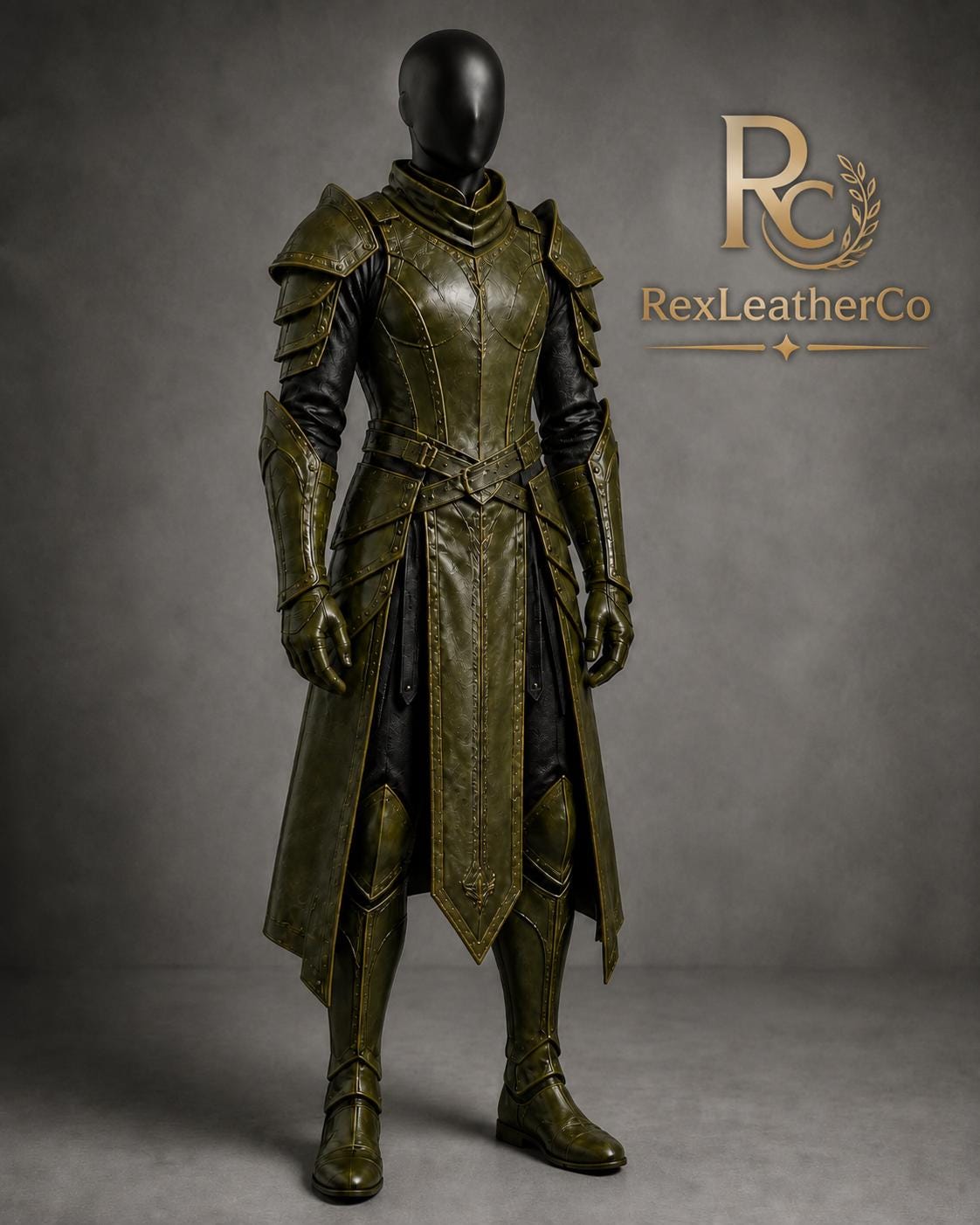 Handmade Leather Medieval Armor Costume, Warrior Knight LARP Cosplay Set