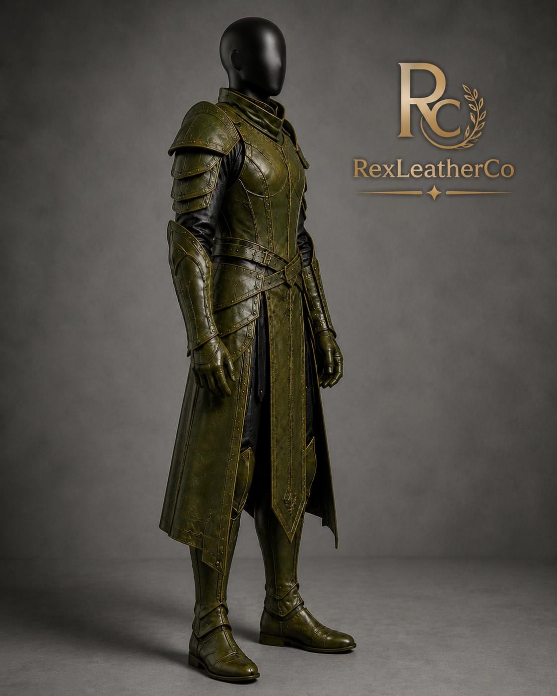 Handmade Leather Medieval Armor Costume, Warrior Knight LARP Cosplay Set
