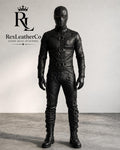 Handmade Black Leather Full Body Costume, Gothic Cosplay Outfit with Mask