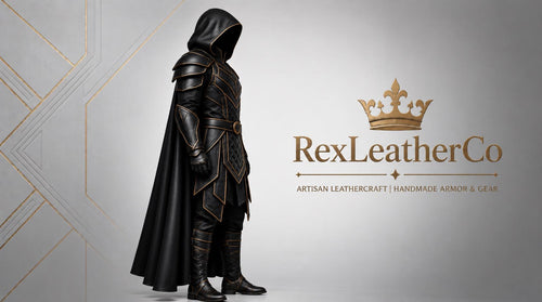 Black Leather Hooded Assassin Armor Costume – Medieval Fantasy Warrior Cosplay – Handmade LARP Renaissance Outfit