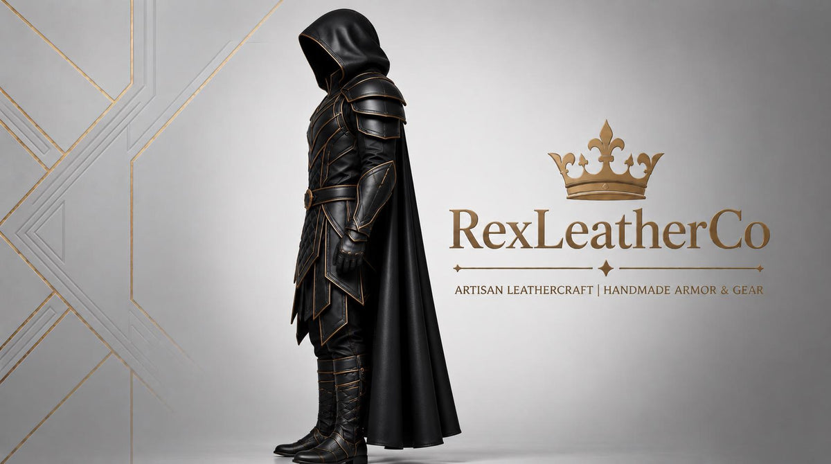 Black Leather Hooded Assassin Armor Costume – Medieval Fantasy Warrior Cosplay – Handmade LARP Renaissance Outfit