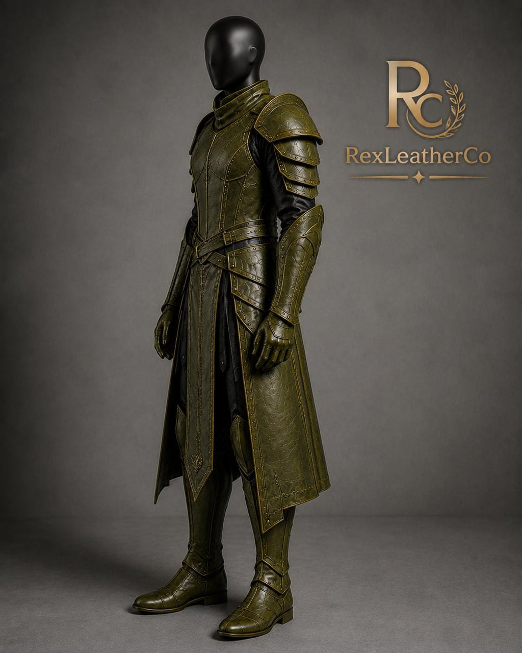 Handmade Leather Medieval Armor Costume, Warrior Knight LARP Cosplay Set